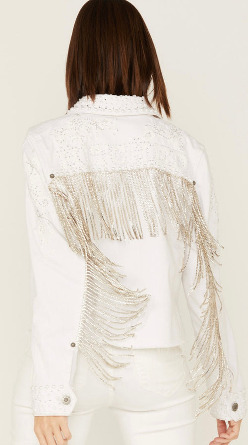 Boot Barn X Double D- White "Hitched" Jean Jacket