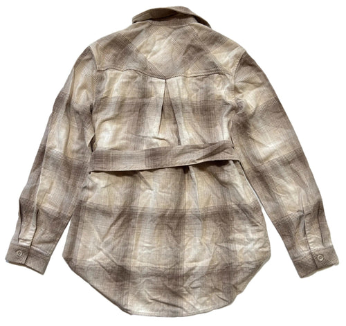 Bella Dahl- Tan Plaid Button Up - NEW WITH TAGS