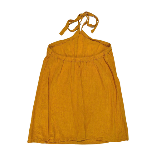 Ana Nata- Orange "Blair" Linen Halter Mini Dress