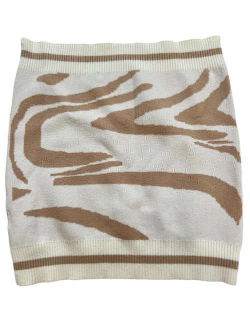 Pretty Garbage- Tan Printed Mini Skirt