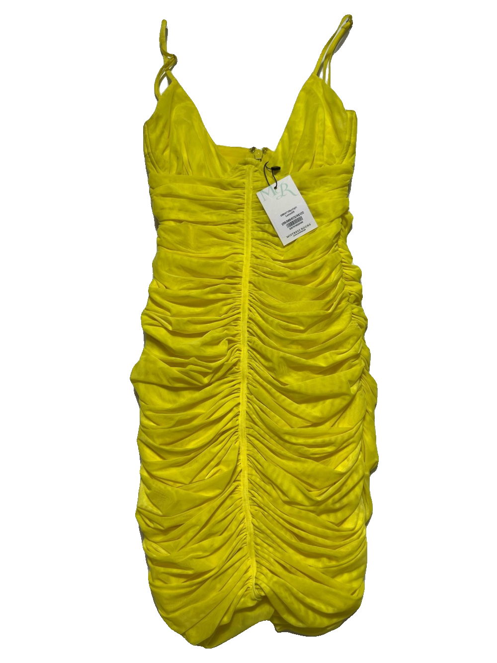 Mistress Rocks - Yellow Ruched Dress - NEW WITH TAGS