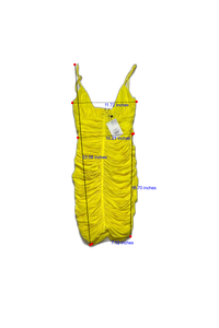 Mistress Rocks - Yellow Ruched Dress - NEW WITH TAGS