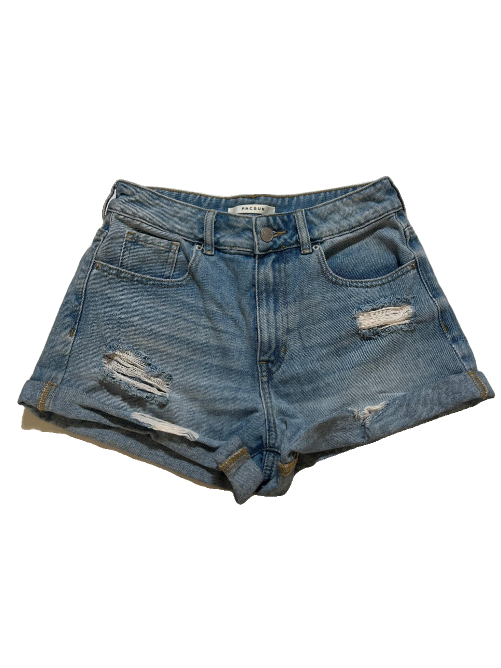 PacSun- Blue Distressed Denim Shorts