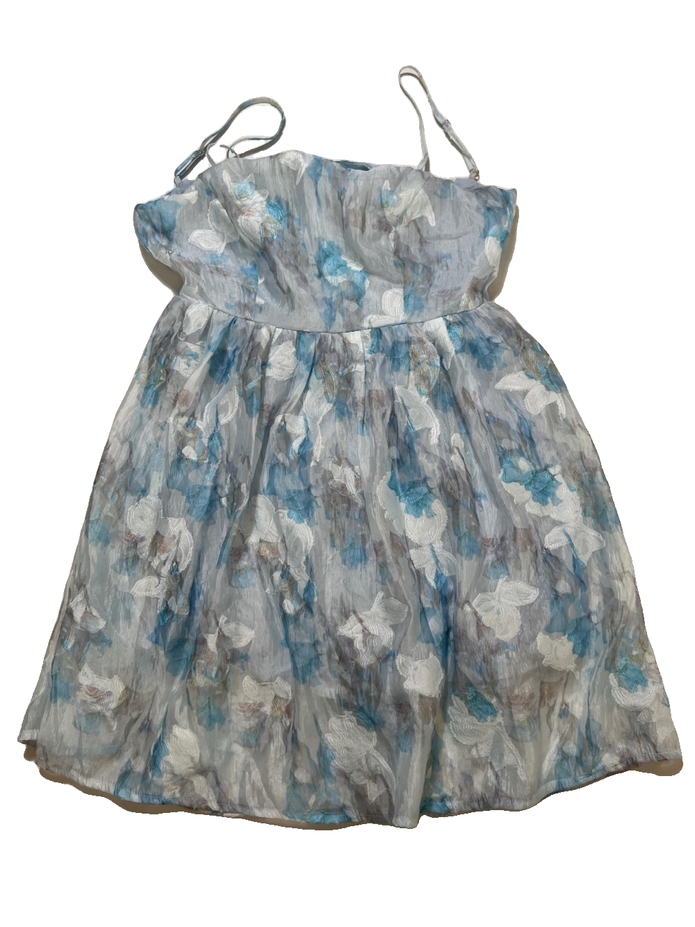 Lulus- Blue Sheer Mini Dress