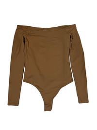 Nuuds- Brown Off Shoulder Bodysuit