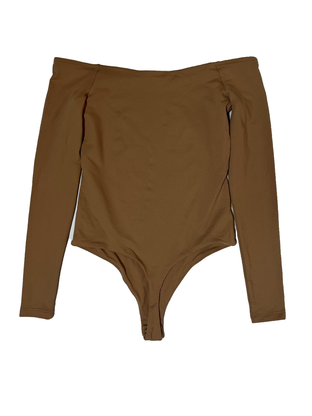 Nuuds- Brown Off Shoulder Bodysuit
