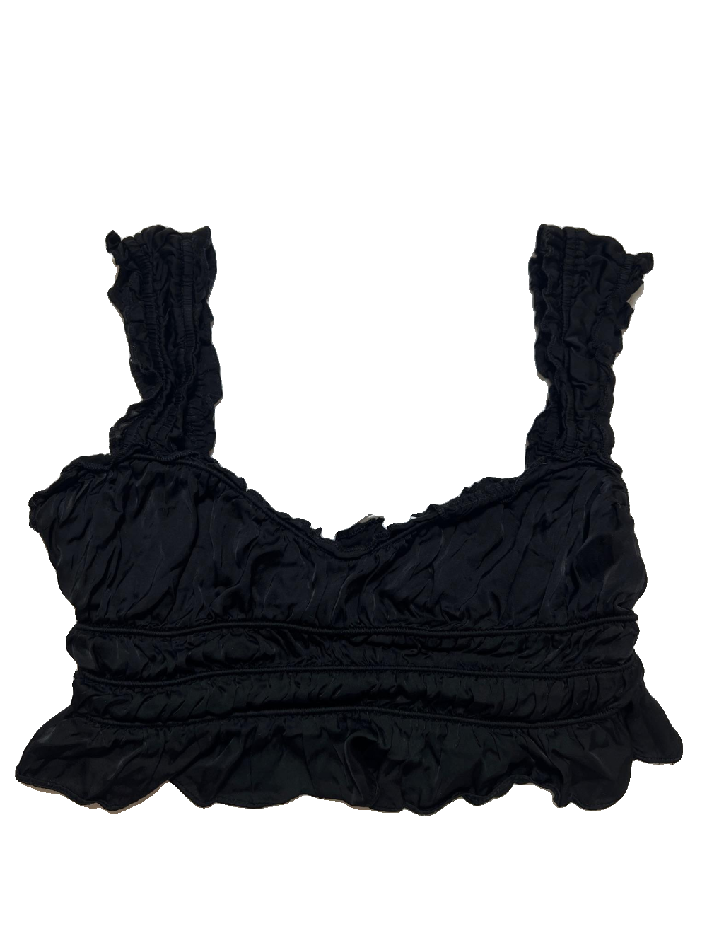 ASTR the Label- Black Ruffle Cropped Tank