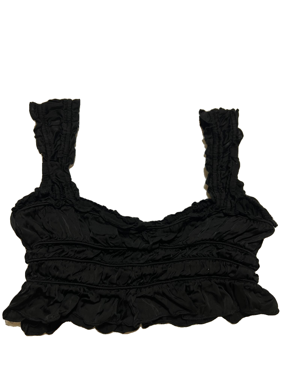 ASTR the Label- Black Ruffle Cropped Tank