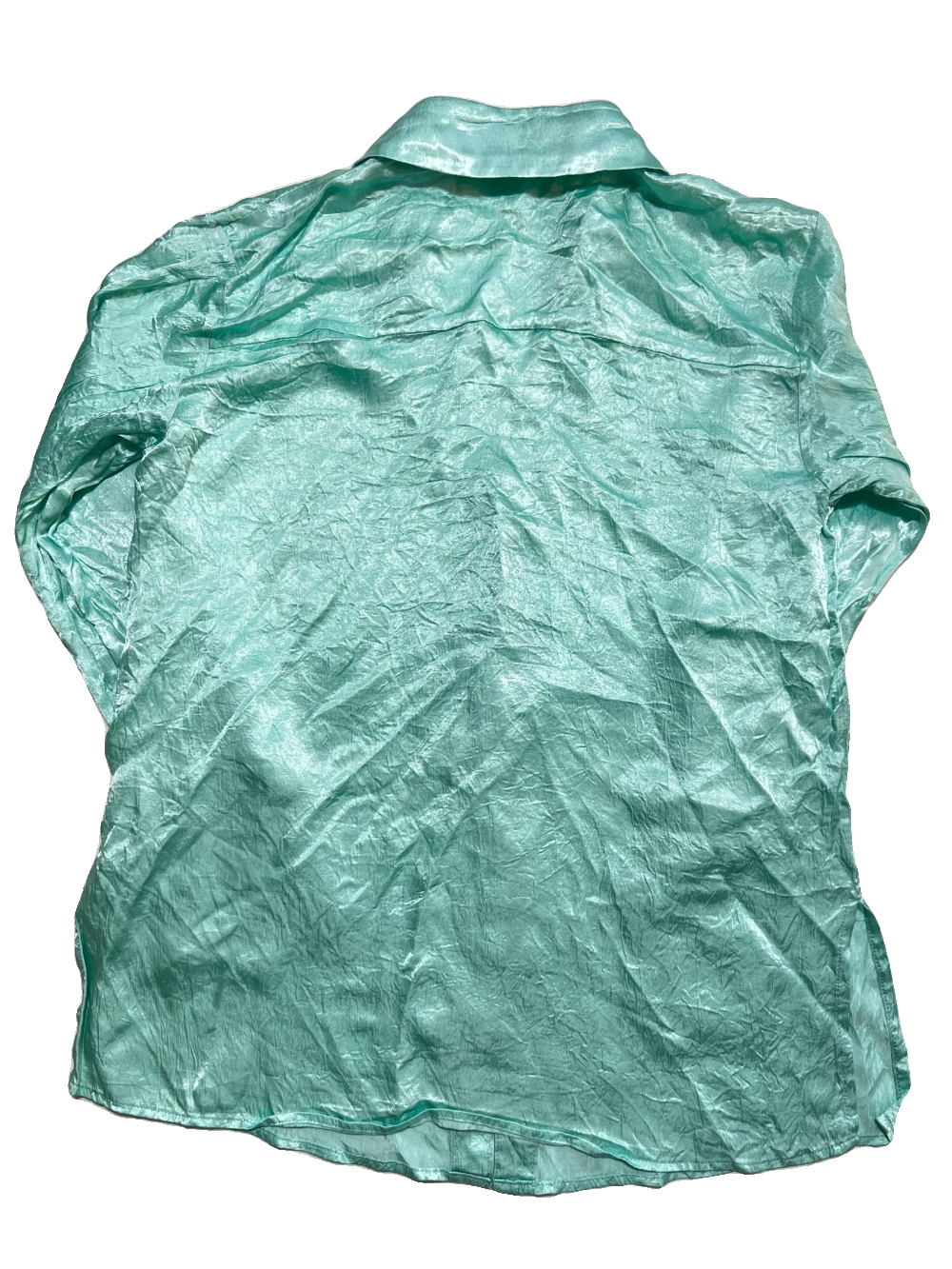 Daze Dayz- Blue Satin Button Up
