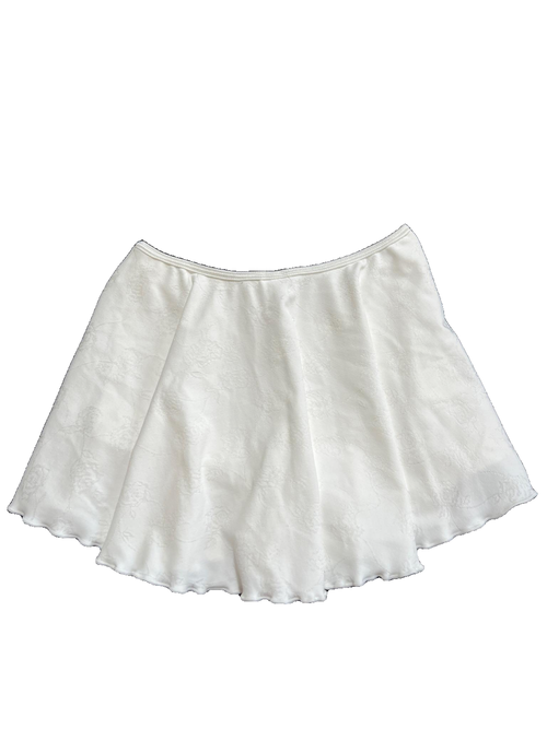 Frankies Bikinis- White Bikini Skirt Bottoms