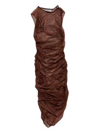 House of CB- Brown Mesh Body Con Mini Dress