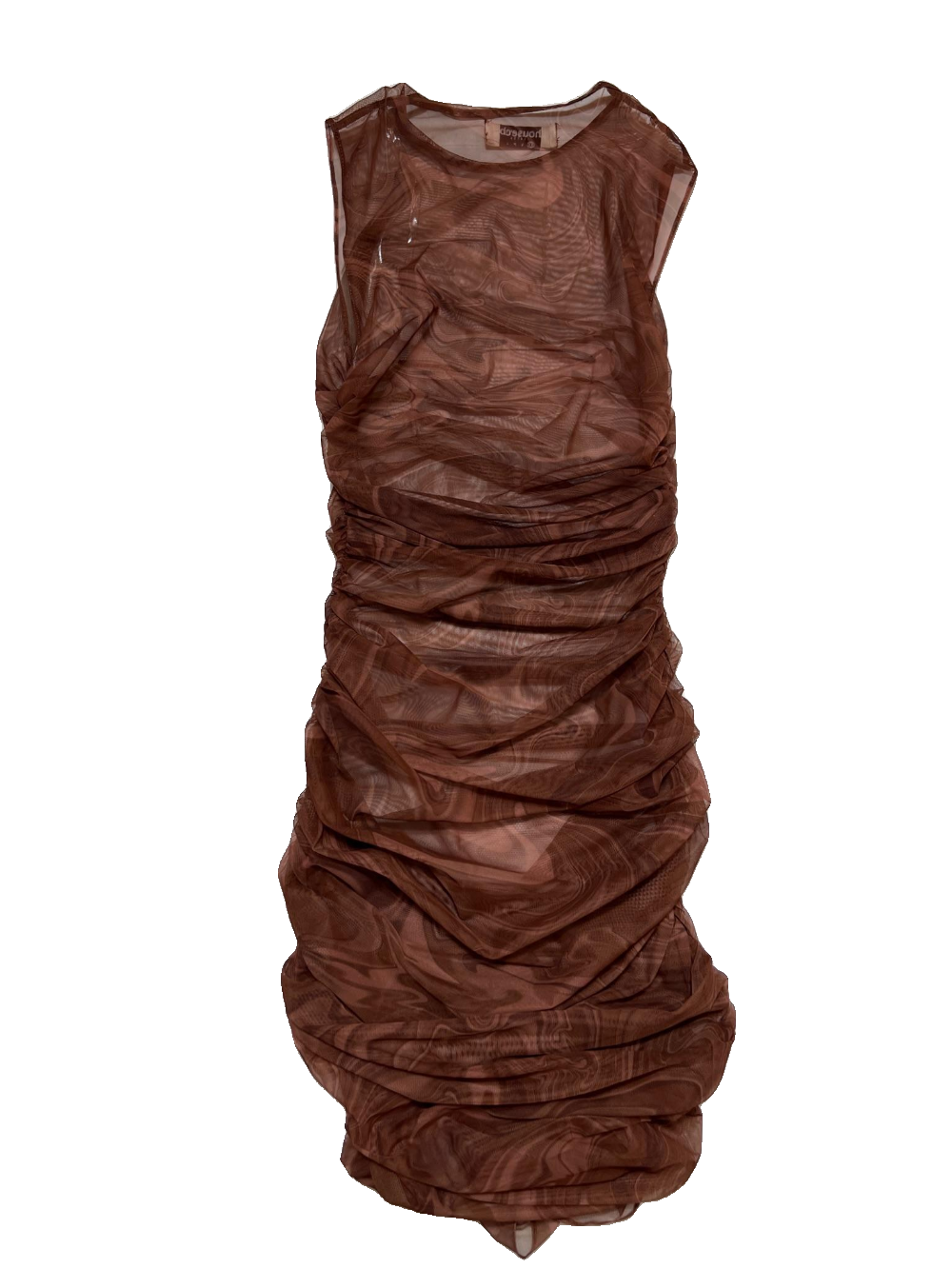 House of CB- Brown Mesh Body Con Mini Dress