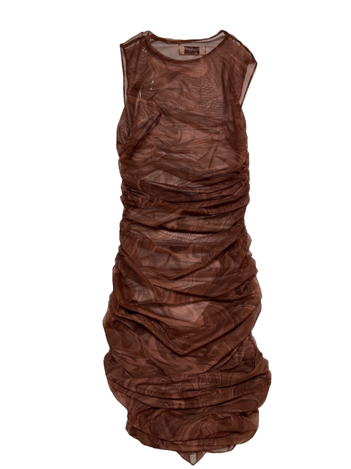 House of CB- Brown Mesh Body Con Mini Dress