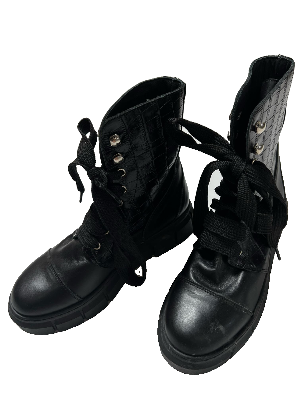 Alohas - Black Lace Up Military Boots