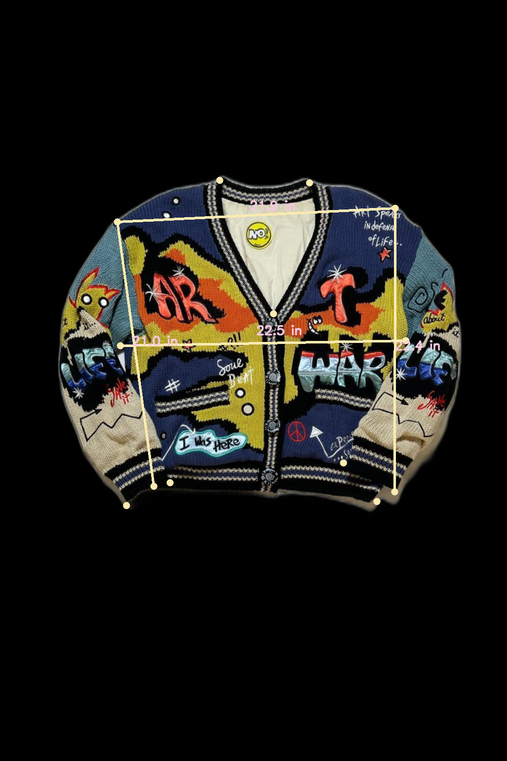 No!- Multi Color Knit Graphic Jacket