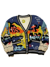 No!- Multi Color Knit Graphic Jacket