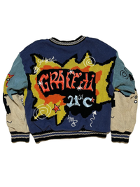 No!- Multi Color Knit Graphic Jacket