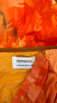 Peppermayo - Melrose Satin Chiffon Maxi Dress - Sunset Floral - XXS (New With Tags)