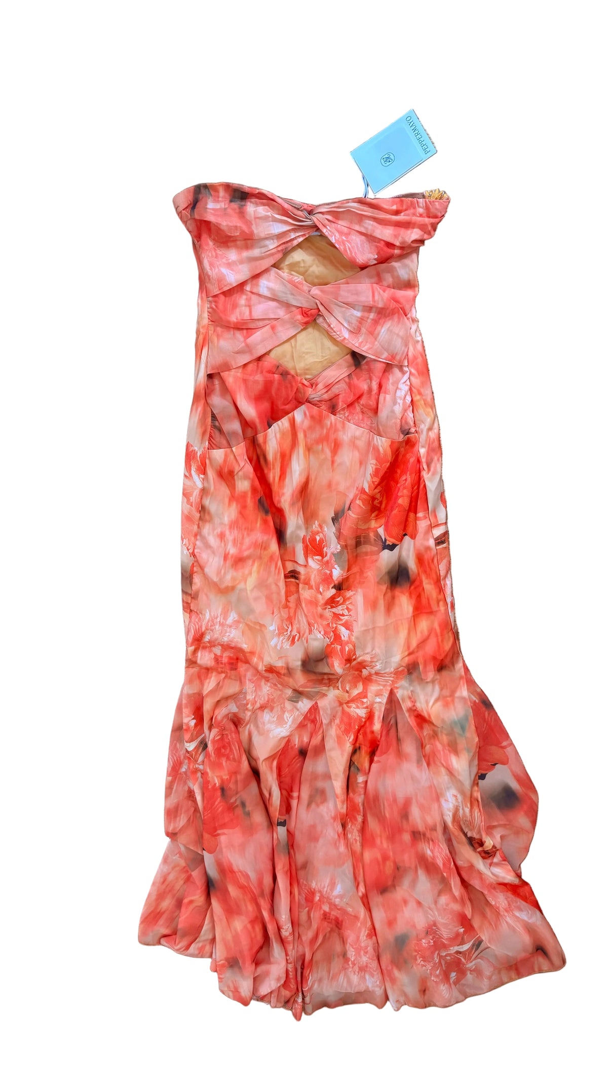 Peppermayo - Melrose Satin Chiffon Maxi Dress - Sunset Floral - XXS (New With Tags)