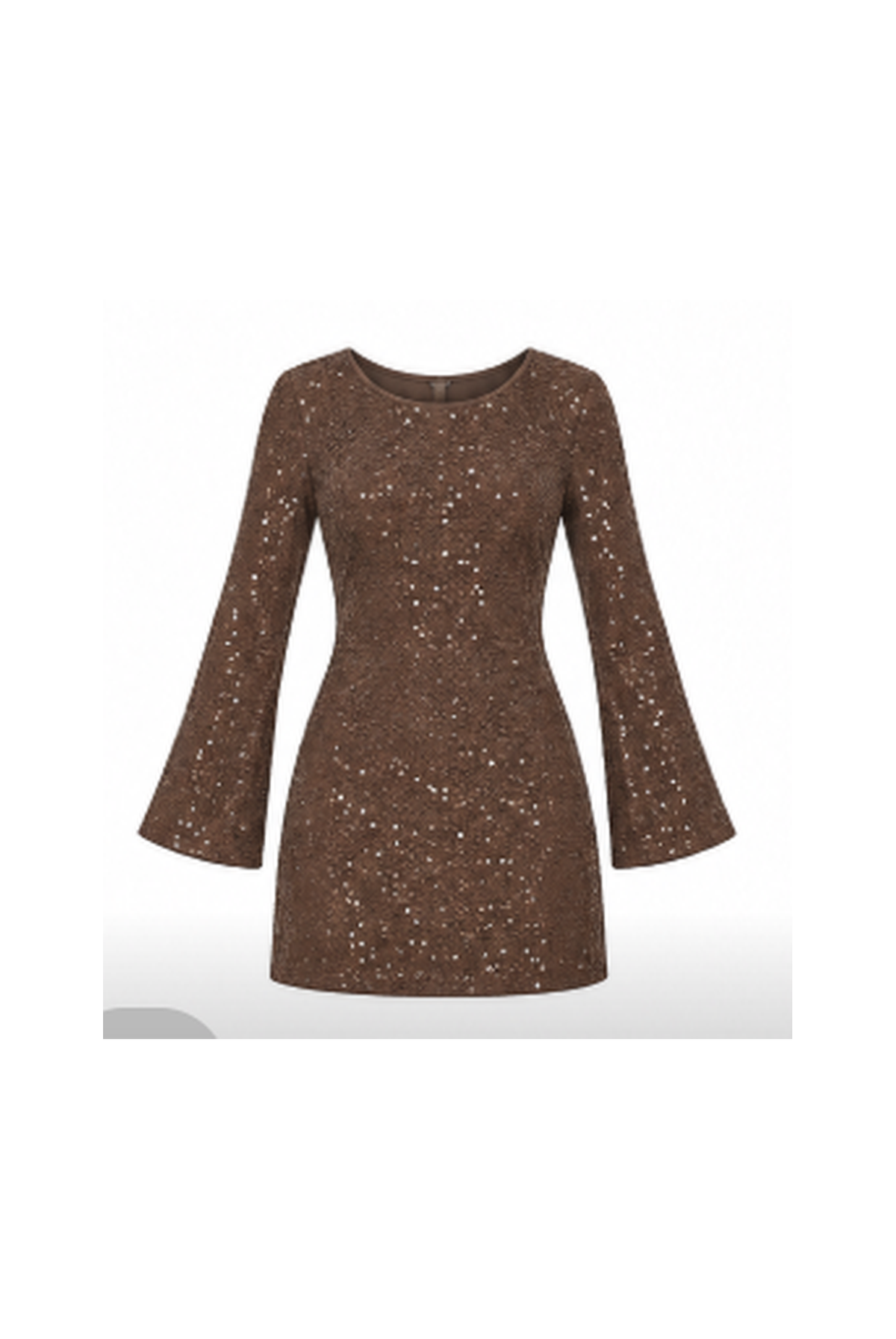 ASTA RESORT Maya Sleeve Mini Dress - Chocolate Sequin (Like New)