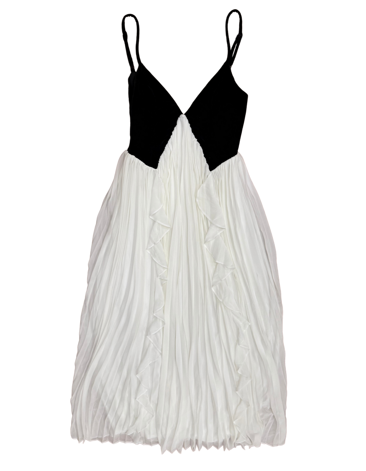 Lulus - Black Velvet and White Dress