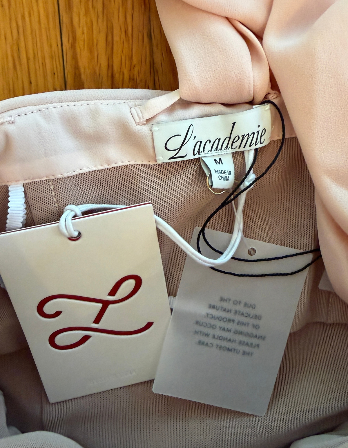 L'Academie Tia Gown with Scarf - Light Pink - M (NWT)