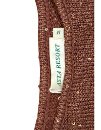 ASTA RESORT Maya Sleeve Mini Dress - Chocolate Sequin (Like New)