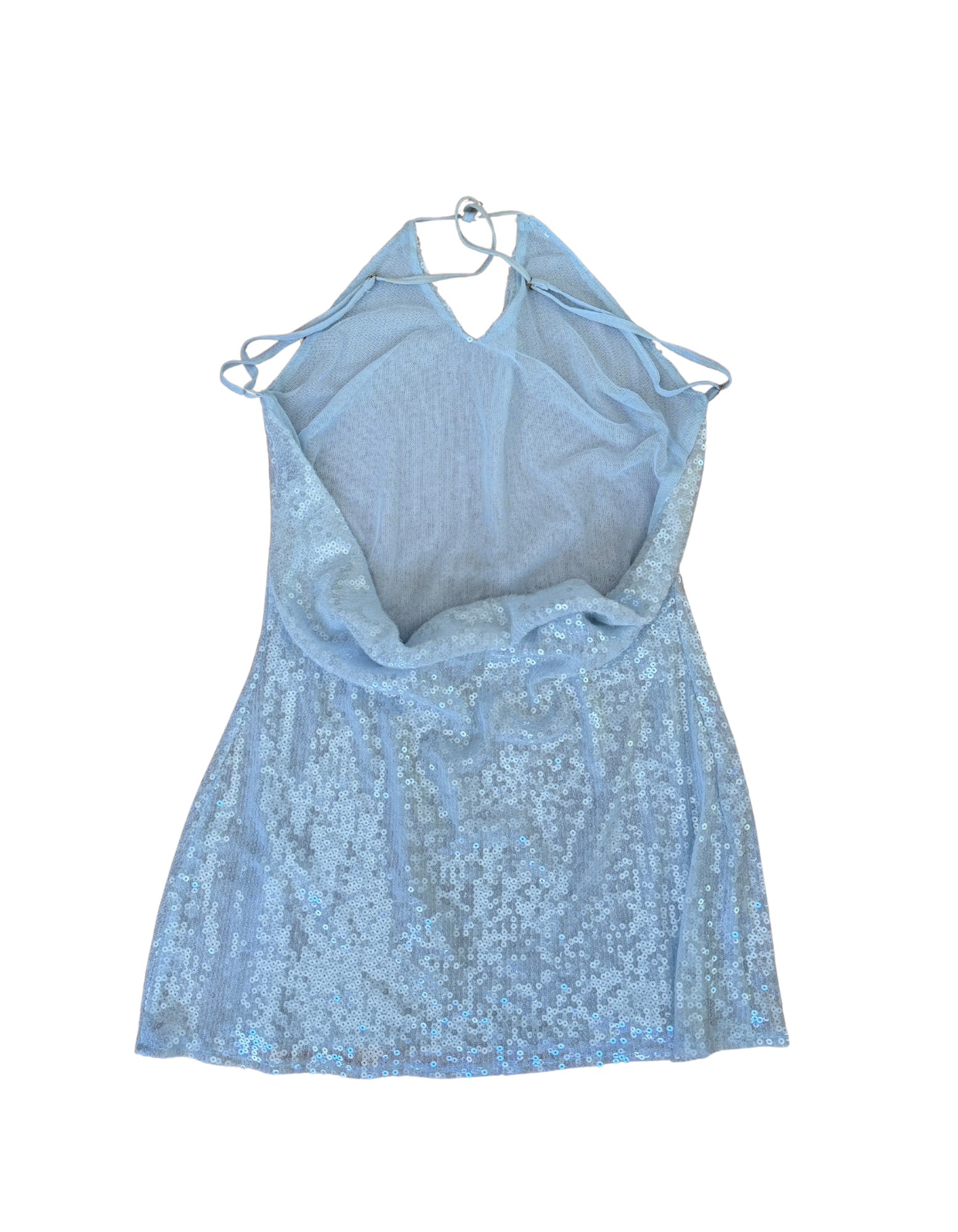 Peppermayo Nora Sequin Cowl Neck Mini Dress in Blue (Like New) – DETOURE