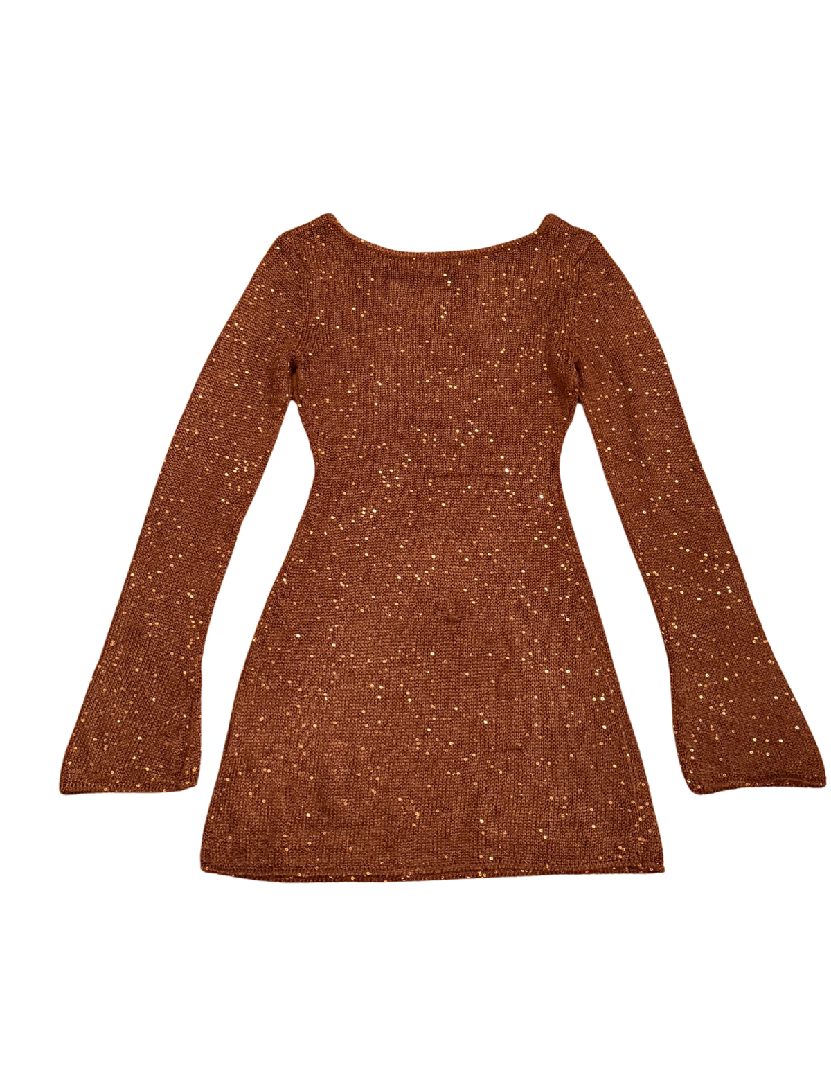 ASTA RESORT Maya Sleeve Mini Dress - Chocolate Sequin (Like New)