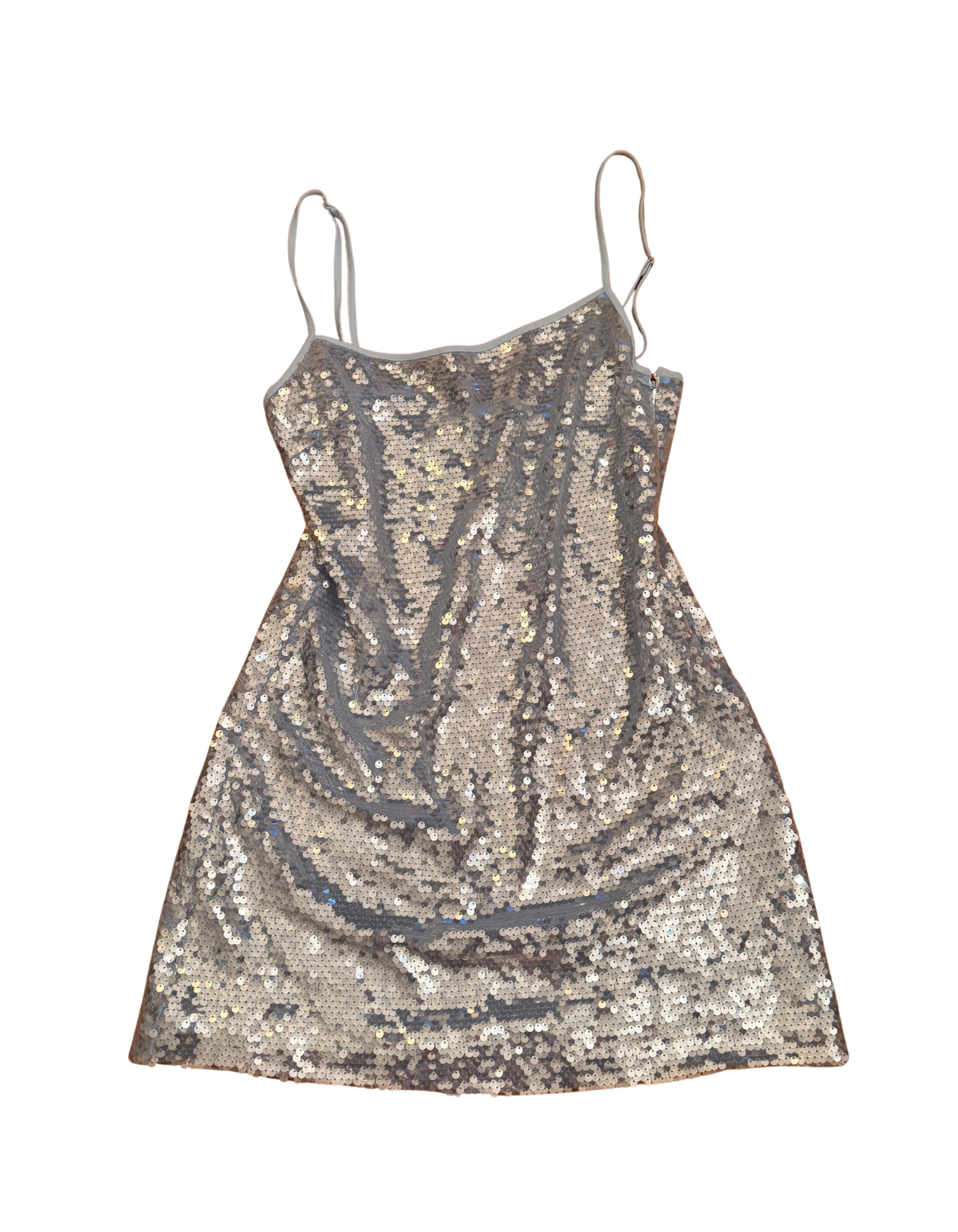 Rumored Vintage Slip Mini Dress - Light Blue Silver Sequin (NWT)