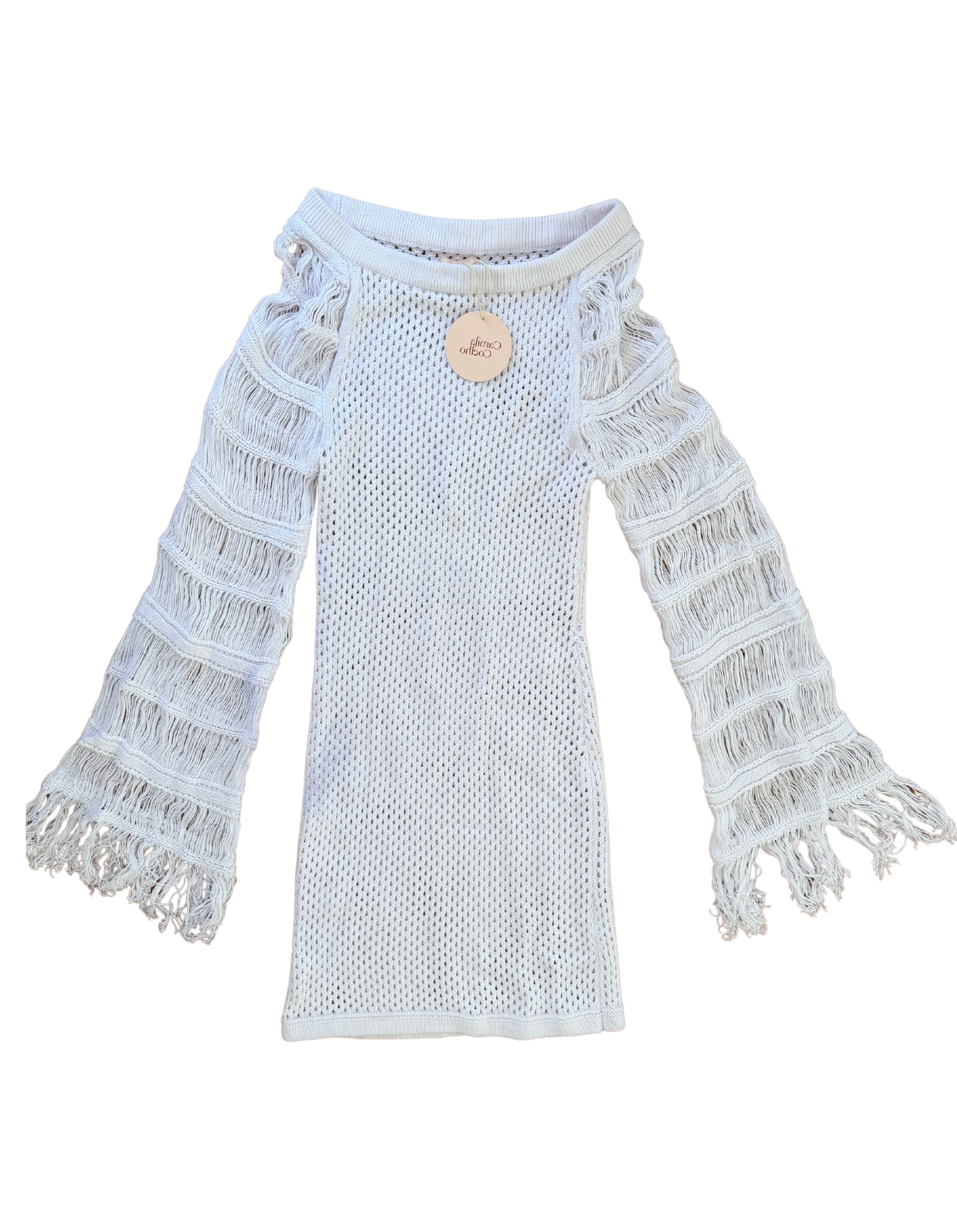 Camila Coelho White Crochet Cold-Shoulder Mini Dress (New With Tags)