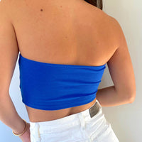 Erin Blue Ribbed Cut Out Top - FINAL SALE