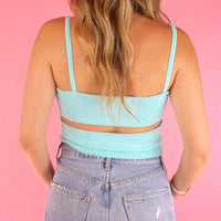 In Your Shoes Seafoam Cutout Top - FINAL SALE