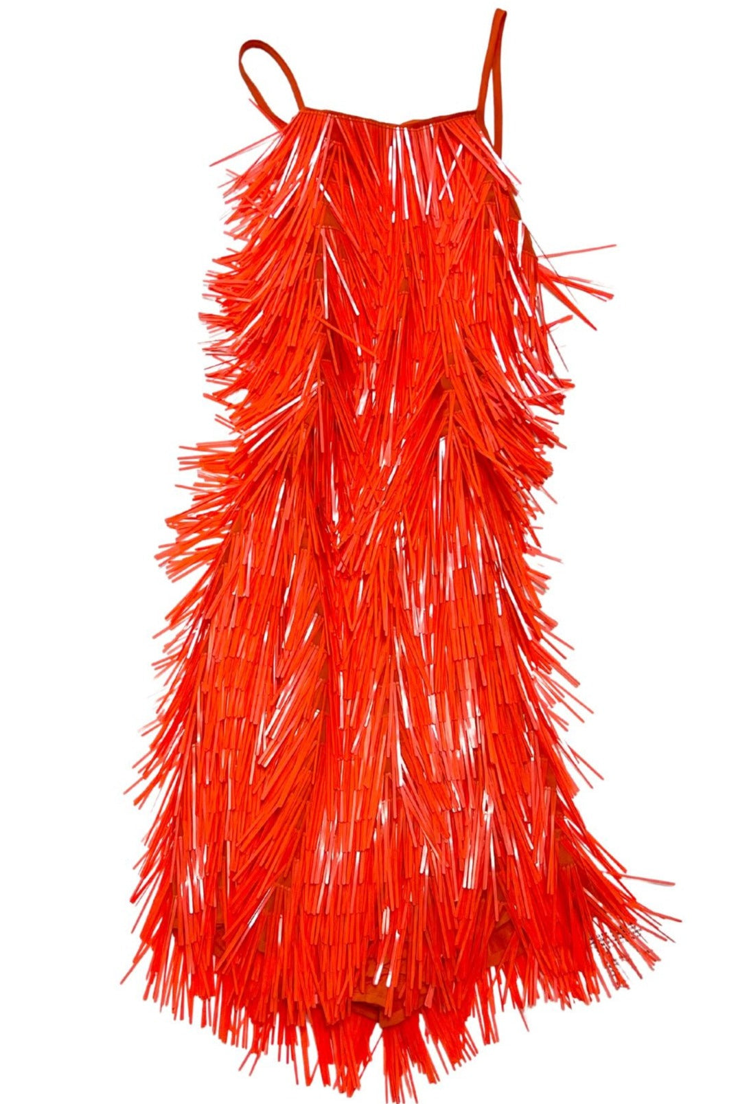 Asos orange fashion fringe dress