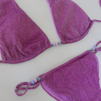 Ema Purple Beaded Bikini Set - FINAL SALE