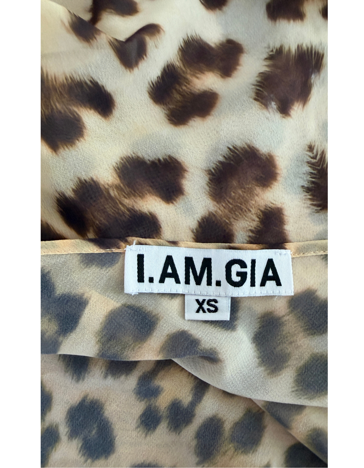 I AM GIA - Cheetah Mini Dress Long Sleeve - XS (Like New)
