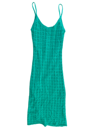 VICI Green Crochet Knit Midi Dress - XS (Like New)