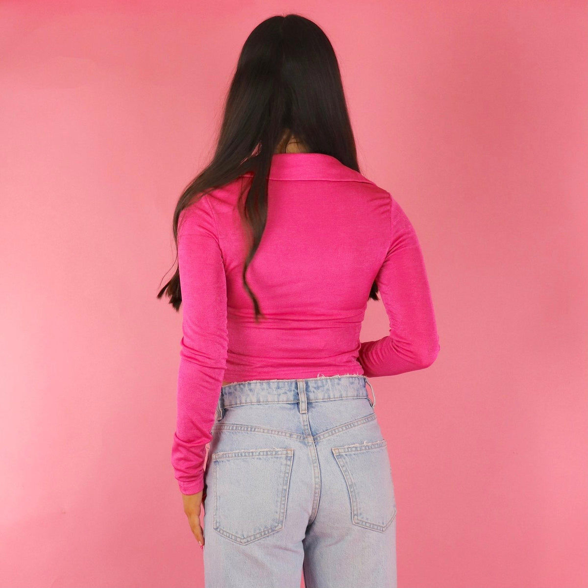 Call It Quits Fuchsia Button Down Long Sleeve - FINAL SALE