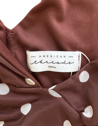 American Threads - Lettie Mesh Maxi Dress -  Brown Polka Dot - Size Small (Like New)