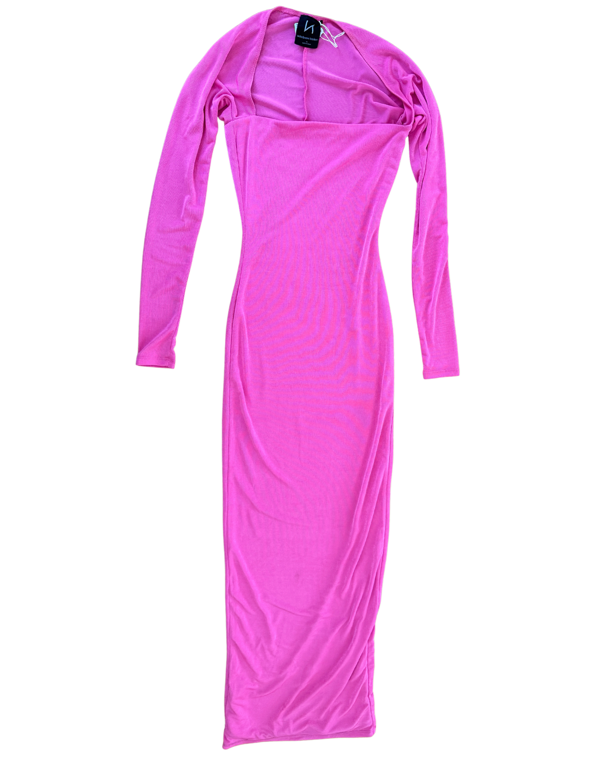 Naked Wardrobe Hot Pink Long Sleeve Maxi Dress - XS (Like New)