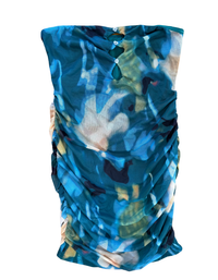 Verdusa Blue Mesh Ruched Mini Dress - M (New With Tags)