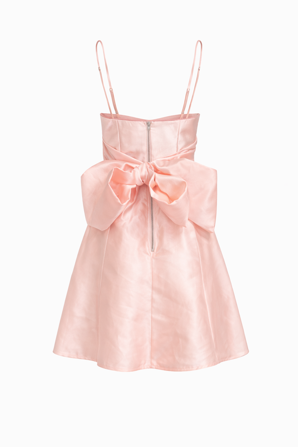Hello Molly - Pink Satin Mini Dress with Bow Back