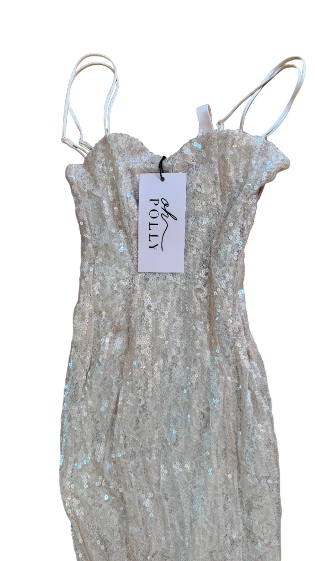 Oh Polly - Silver Sequin Maxi Dress - XS (New With Tags)