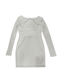 Lulus - White Sparkle Mini Dress - Long Sleeve
