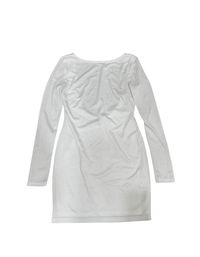 Lulus - White Sparkle Mini Dress - Long Sleeve