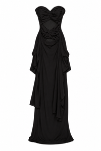 NBD Black Strapless Cutout Maxi Dress  - S (NWT)
