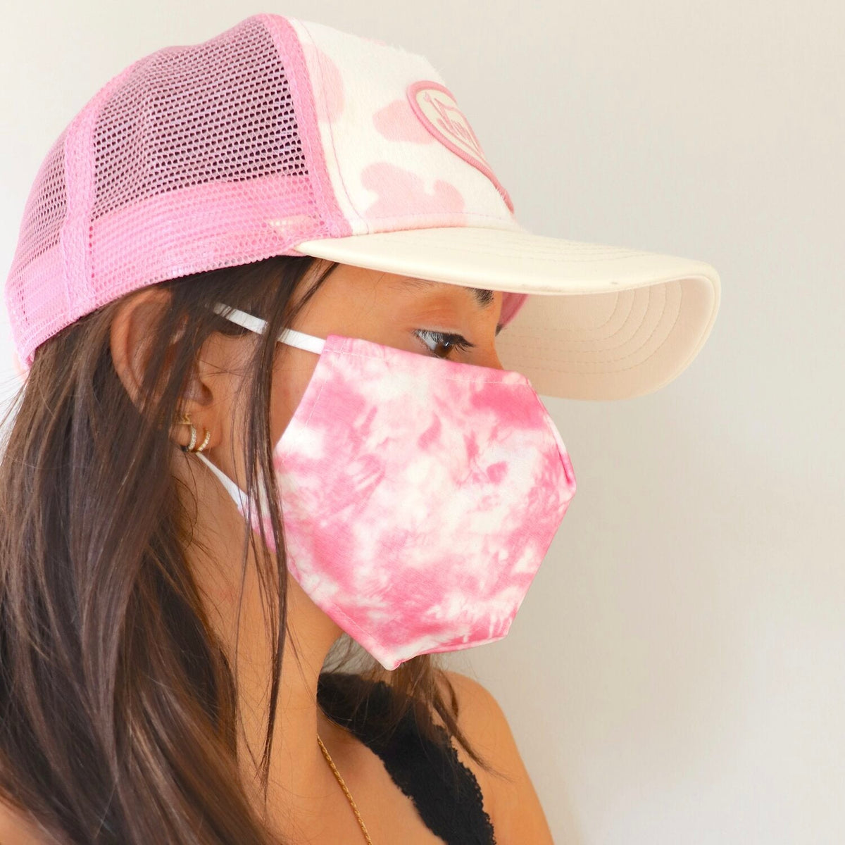 Pink Tie Dye Mask - FINAL SALE