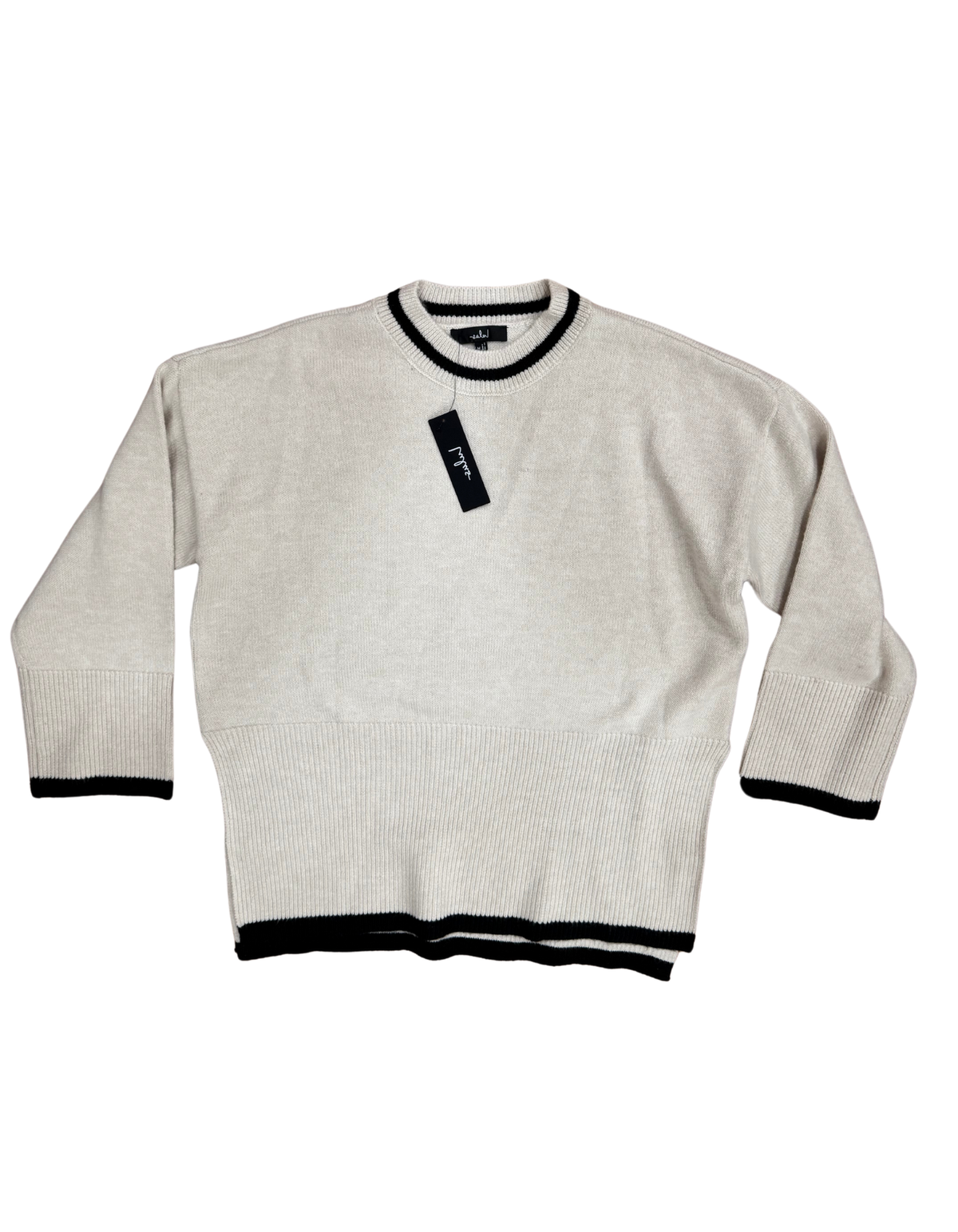 Lulus -  Cream Striped Collar Sweater - New With Tags