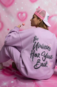 Universe Has Your Back Lilac Crewneck - FINAL SALE