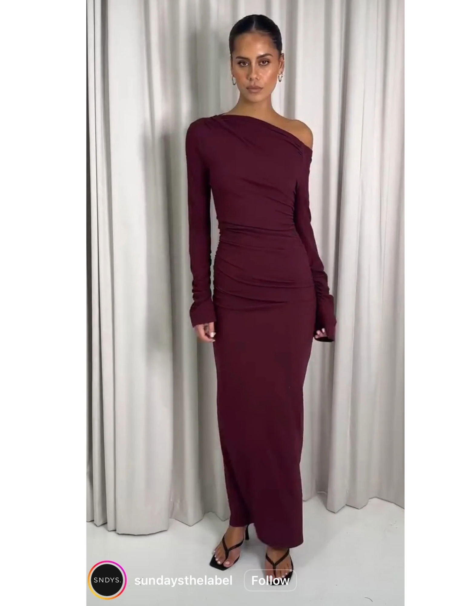 SNDYS x REVOLVE Reyna Maxi Dress - Cherry - S Like New)